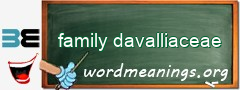 WordMeaning blackboard for family davalliaceae